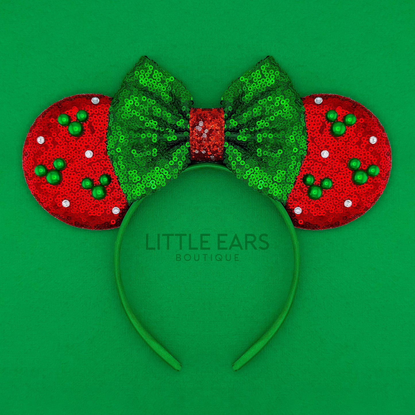 Christmas Tree Pearls Mickey Ears