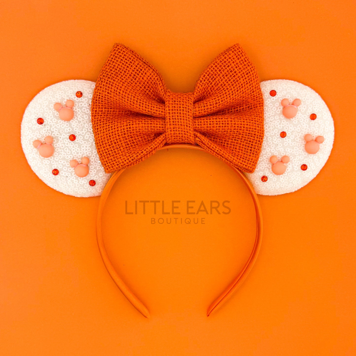 Orange Burlap Mickey Ears