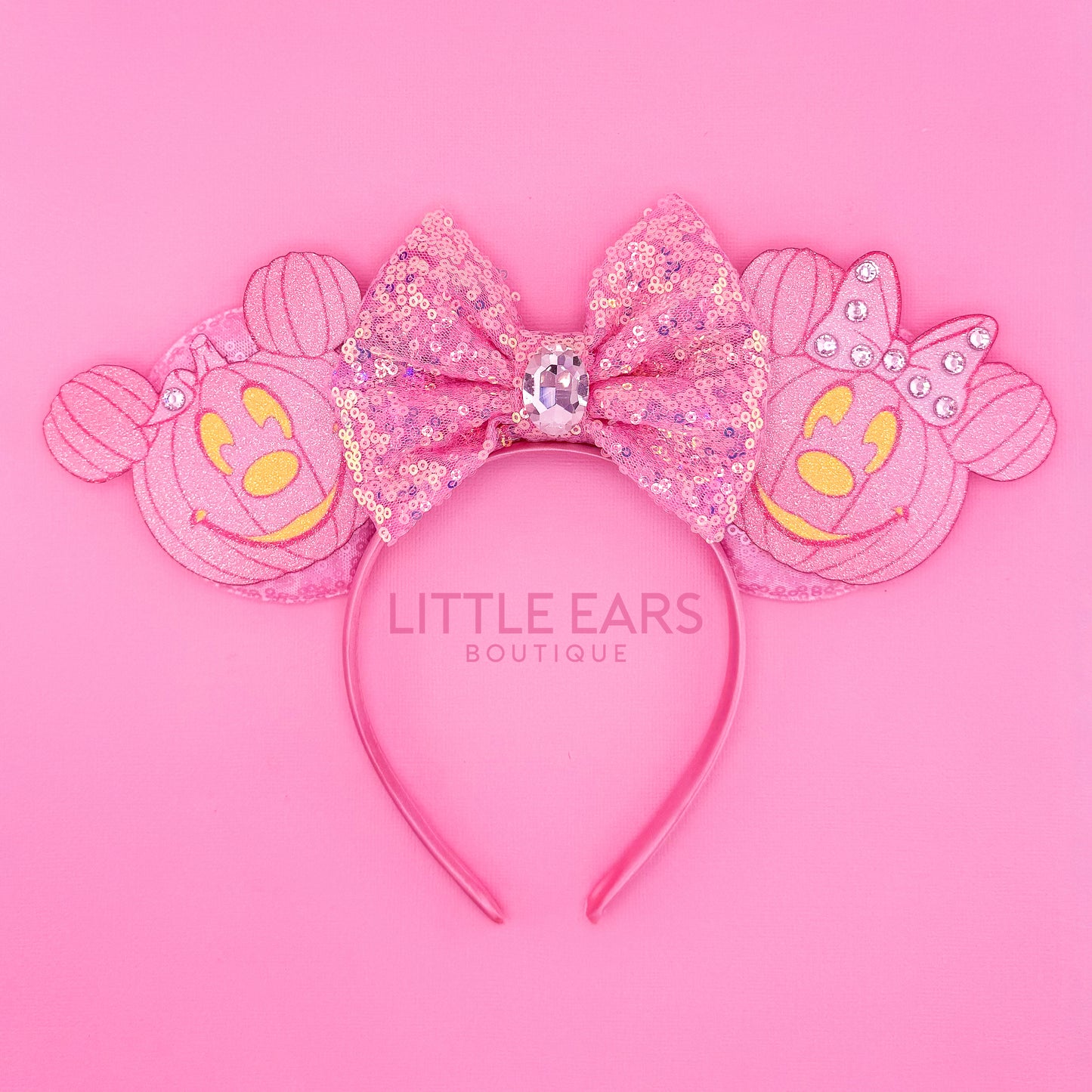 Light Up Pink Pumpkin Mickey Ears