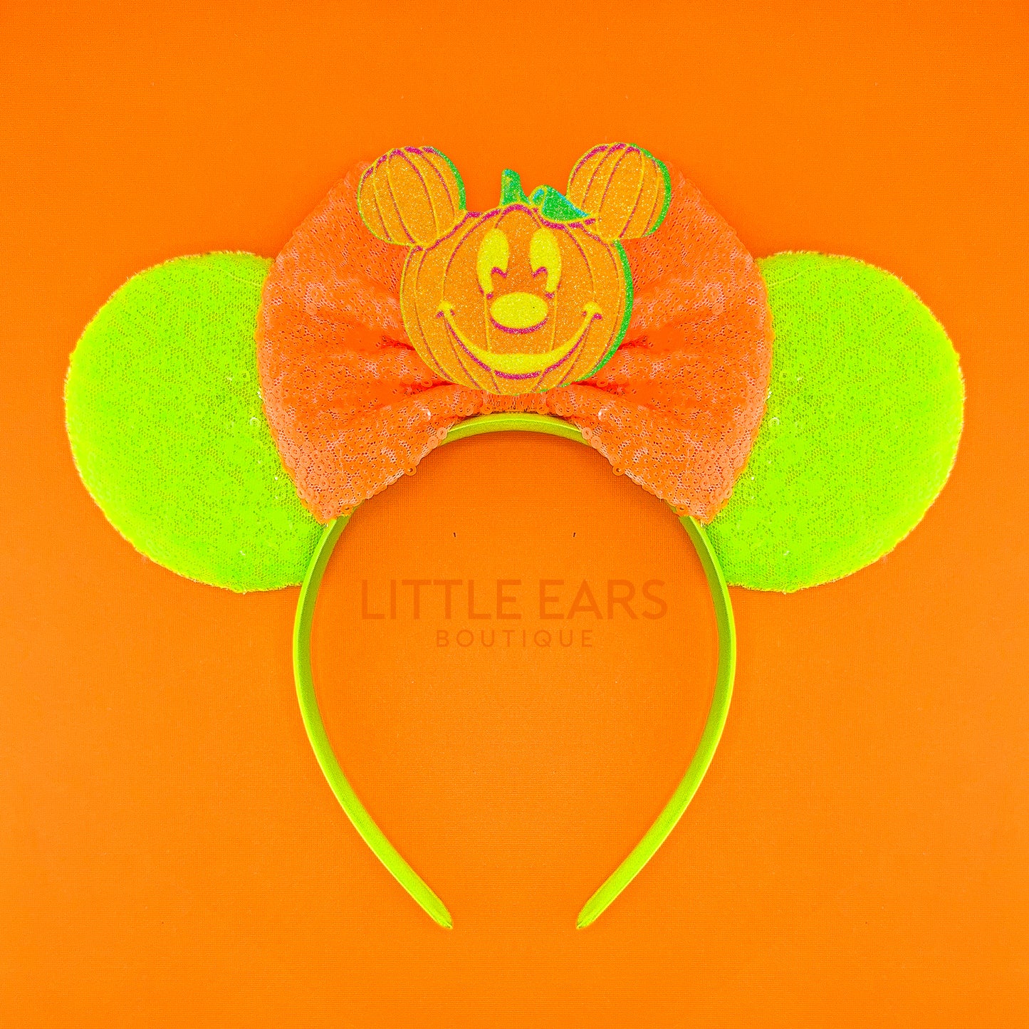 Neon Mickey Pumpkin Ears