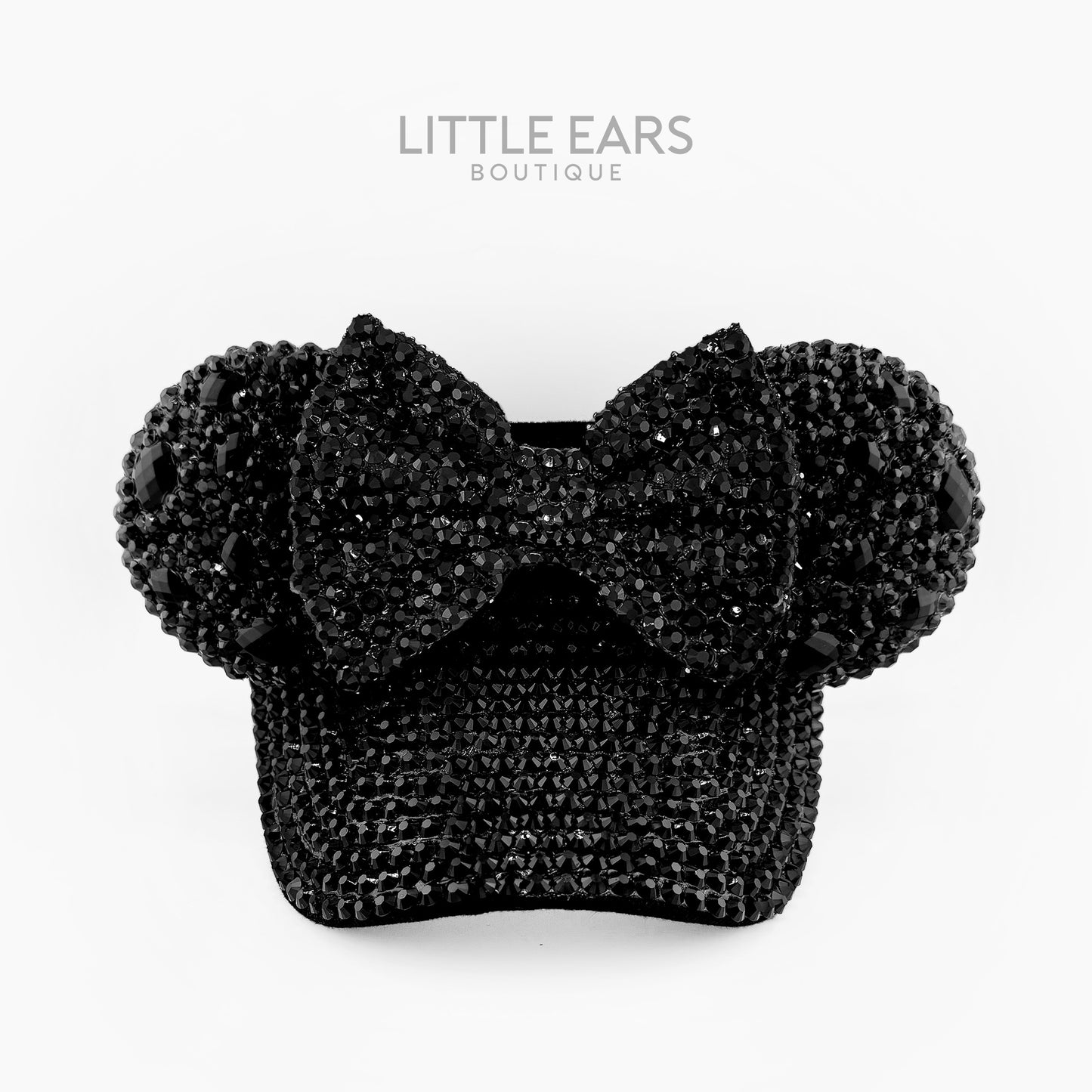 Shiny Black Bow on Deep Black Visor