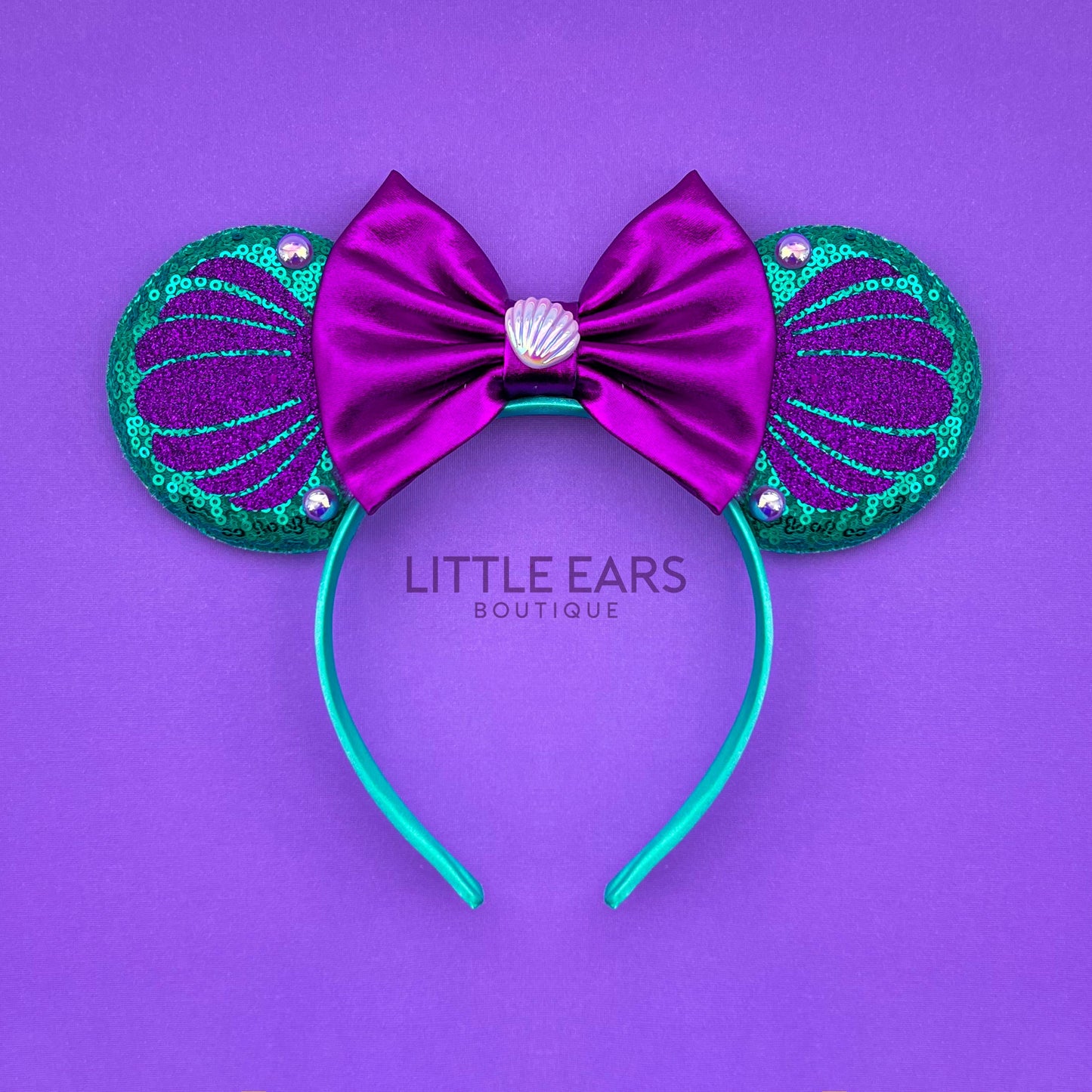 Ariel Shells Mickey Ears - mickey ears - disney ears - mouse ears headband - little ears boutique