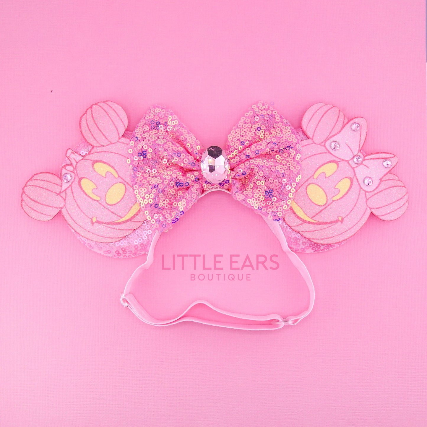 Baby Pink Pumpkin Mickey Ears- mickey ears disney headband mouse