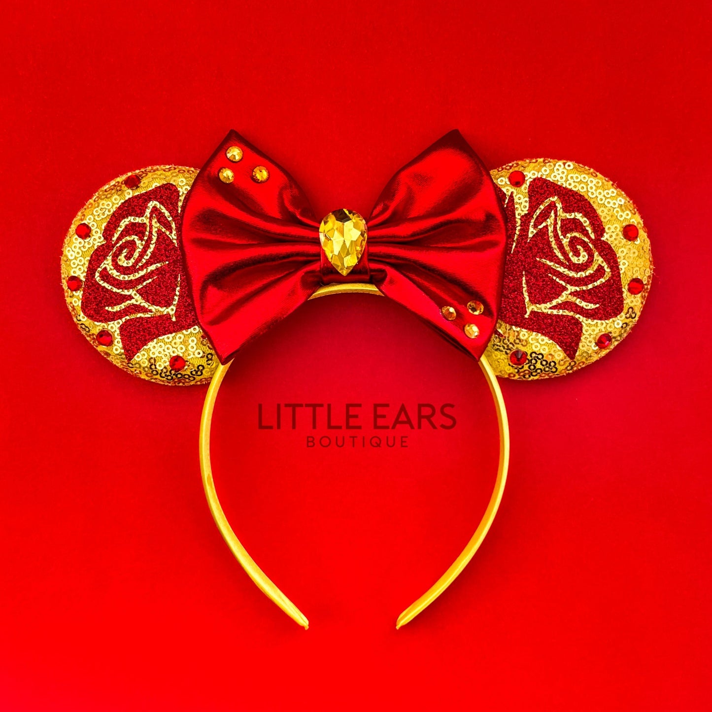 Belle Roses Mickey Ears - mickey ears - disney ears - mouse ears headband - little ears boutique