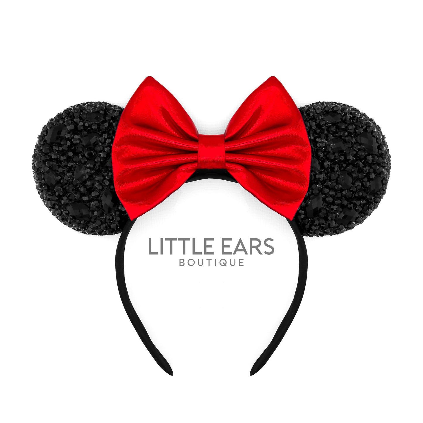 Black & Red Sparkle Mickey Ears- mickey ears disney headband mouse