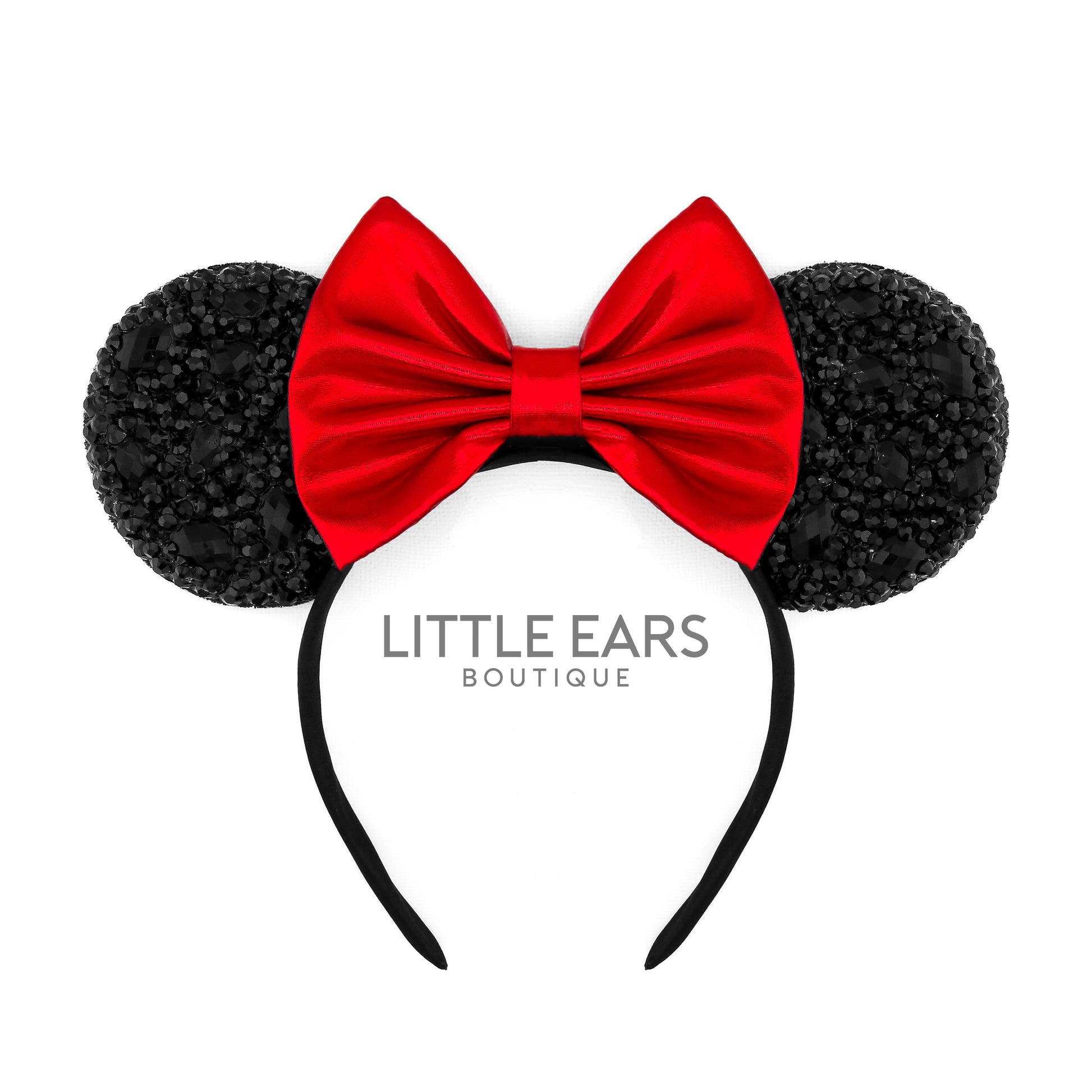 Black & Red Sparkle Mickey Ears- mickey ears disney headband mouse