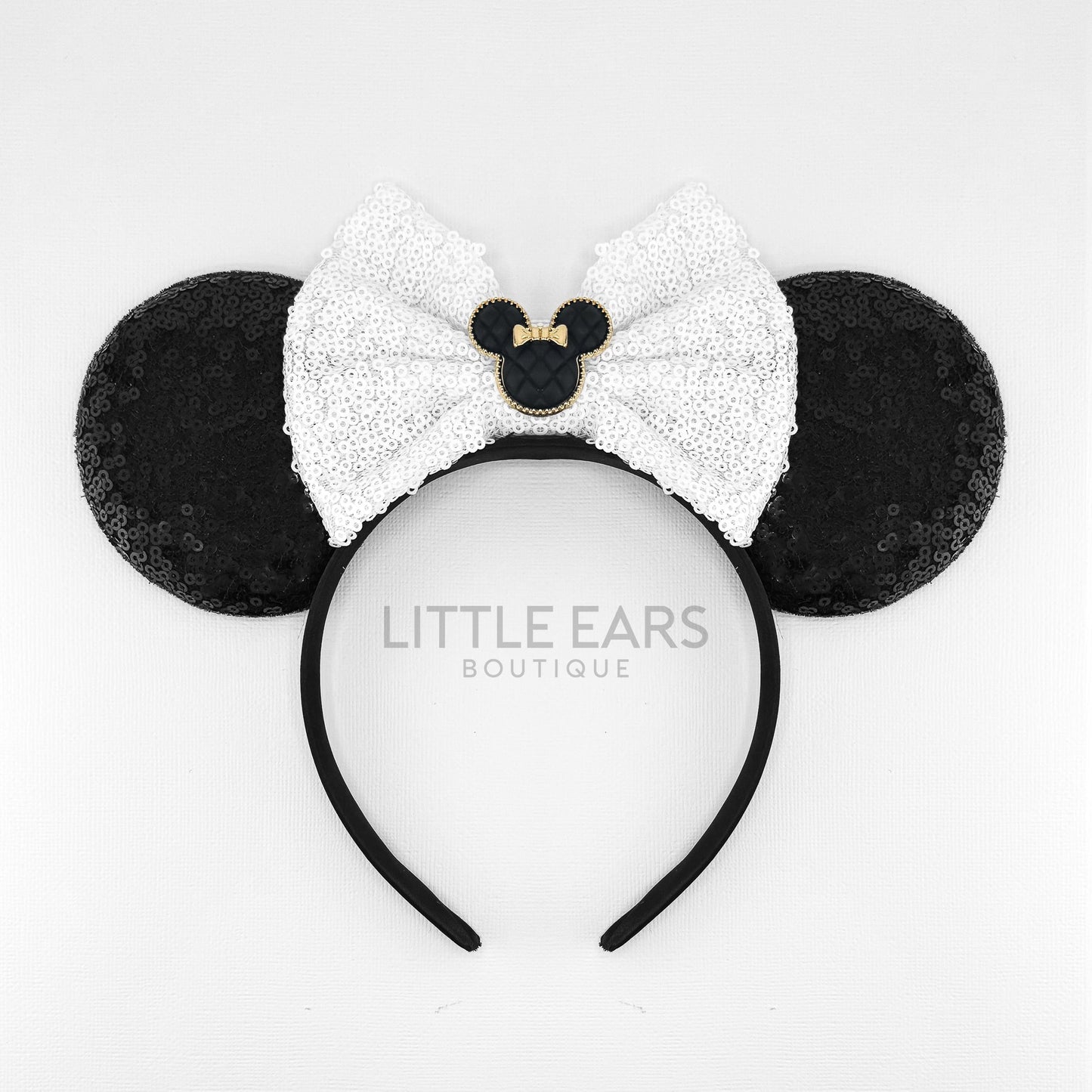 Black & White Mickey Ears - mickey ears - disney ears - mouse ears headband - little ears boutique