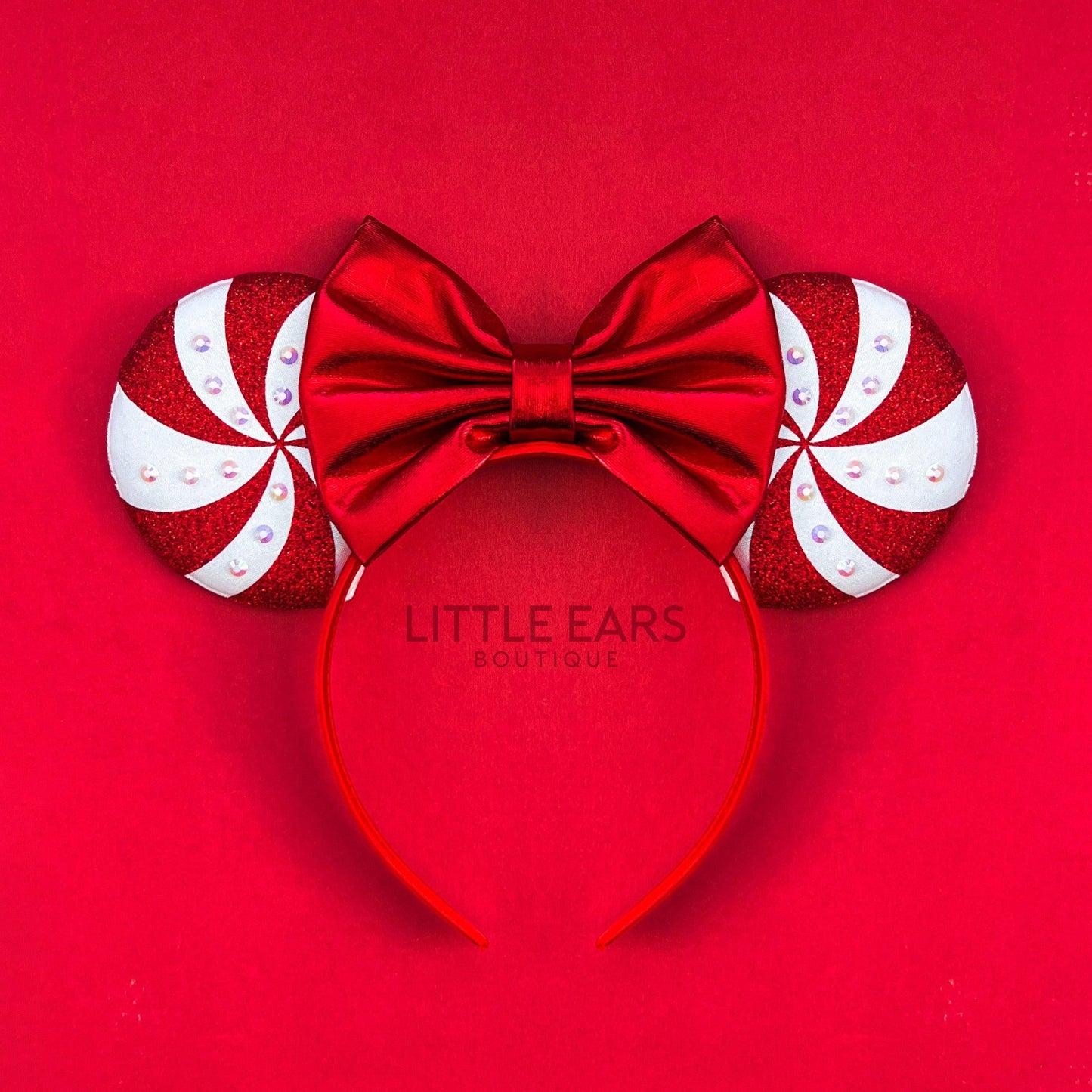 Candycane Mickey Ears- mickey ears disney headband mouse