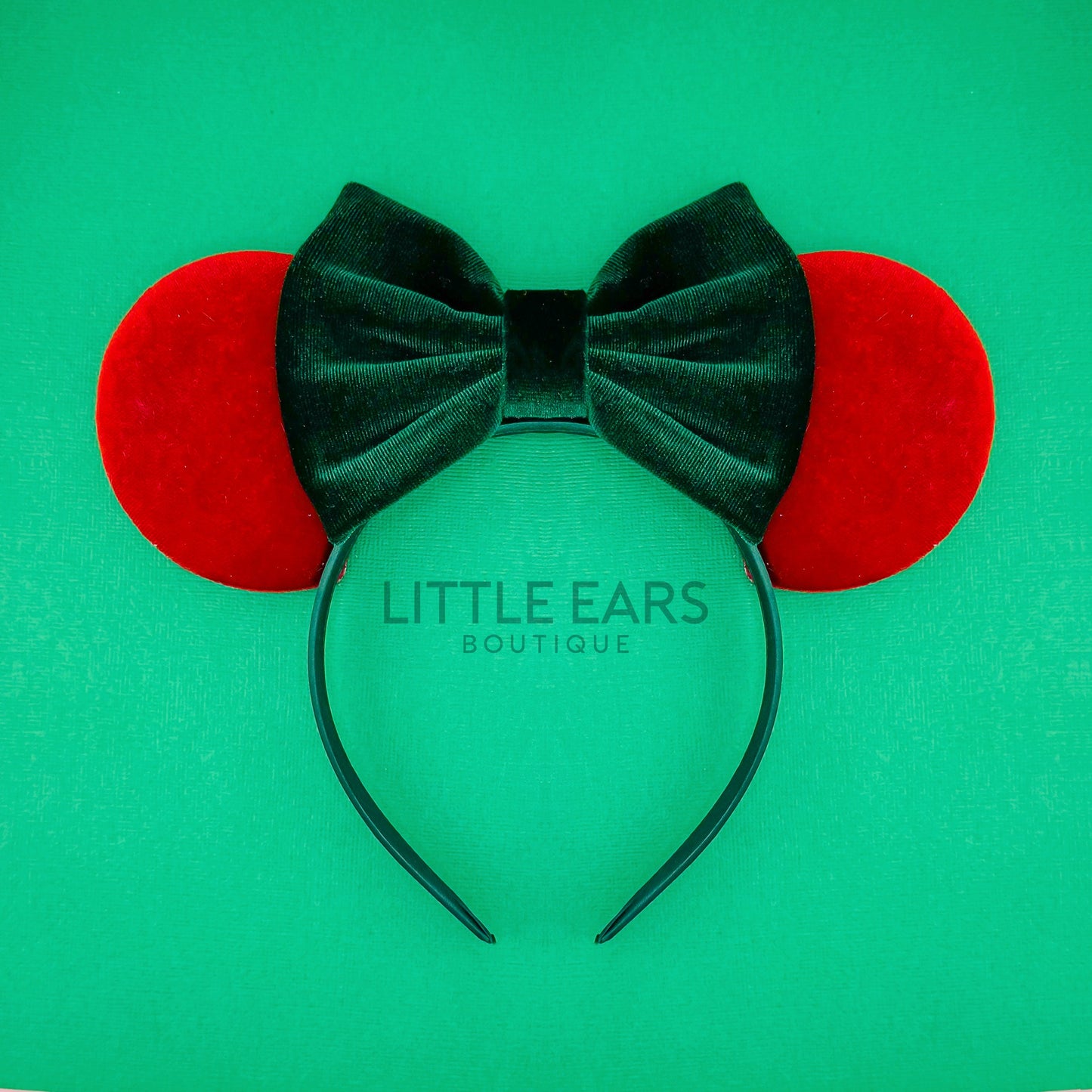 Christmas Green Mickey Ears - mickey ears - disney ears - mouse ears headband - little ears boutique