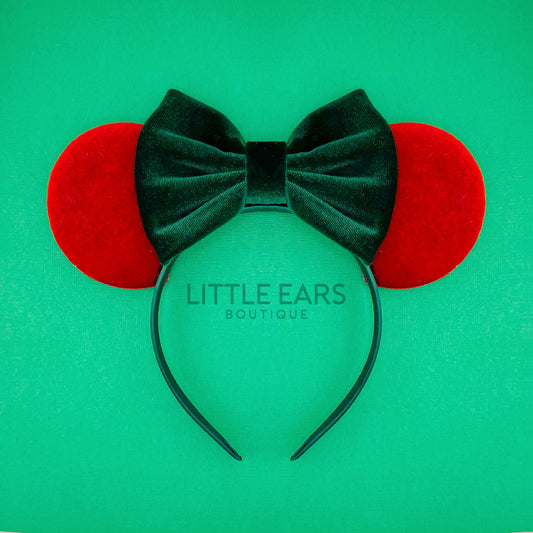 Christmas Green Mickey Ears - mickey ears - disney ears - mouse ears headband - little ears boutique