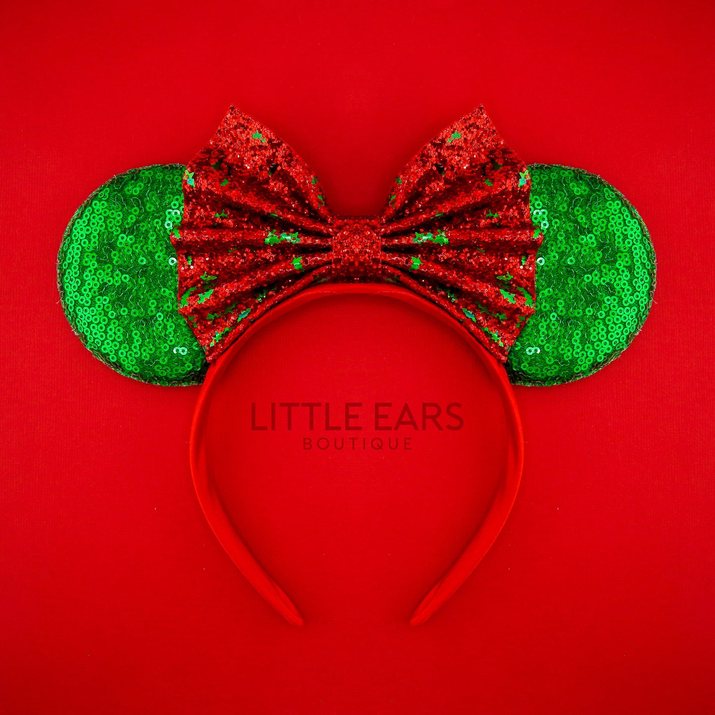 Christmas Tree Bow Mickey Ears - mickey ears - disney ears - mouse ears headband - little ears boutique