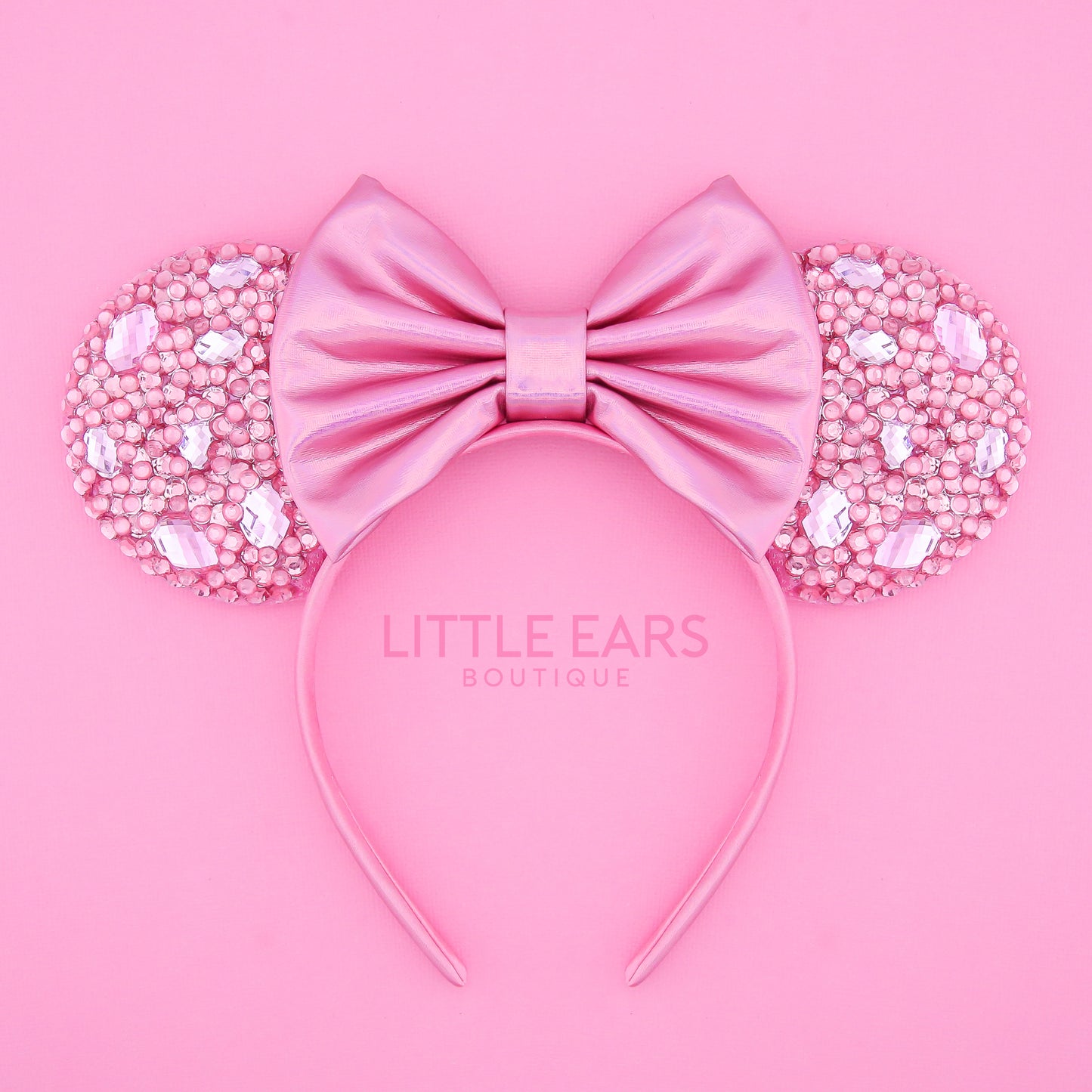 Light Pink Sparkle Ears - Little Ears Boutique - Handmade Theme Park Inspired Mickey Ears Headband - Valentine's Day Mouse Ears