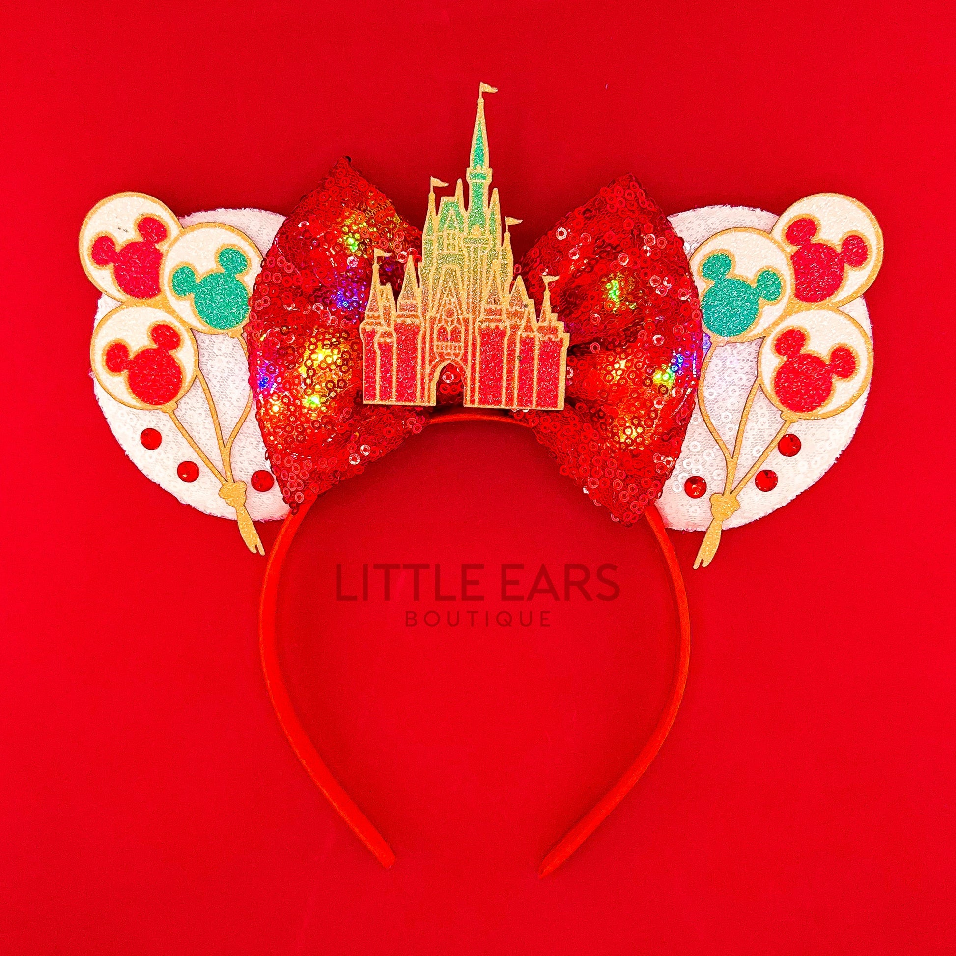 Light Up Castle Christmas Mickey Ears - mickey ears - disney ears - mouse ears headband - little ears boutique
