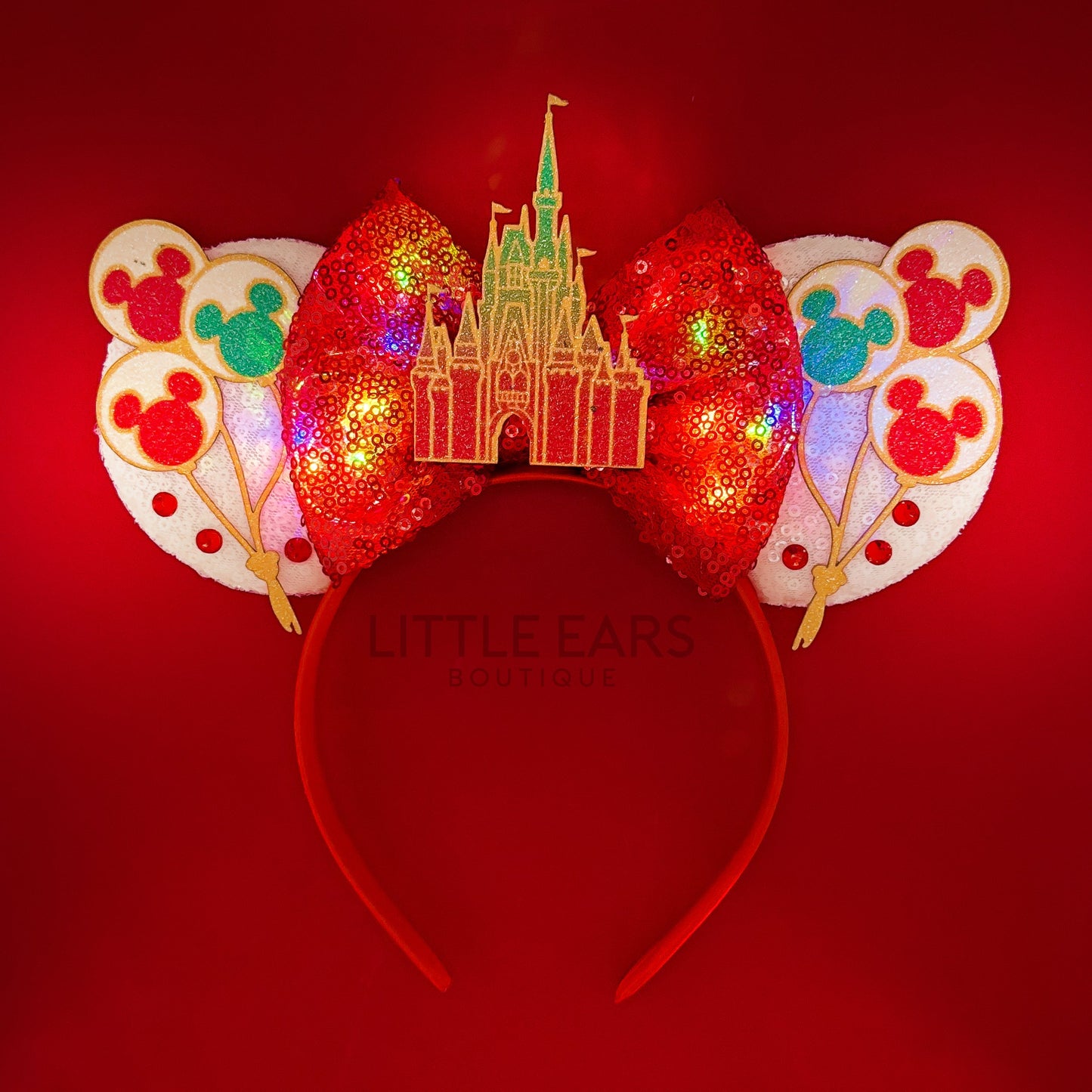 Light Up Castle Christmas Mickey Ears - mickey ears - disney ears - mouse ears headband - little ears boutique