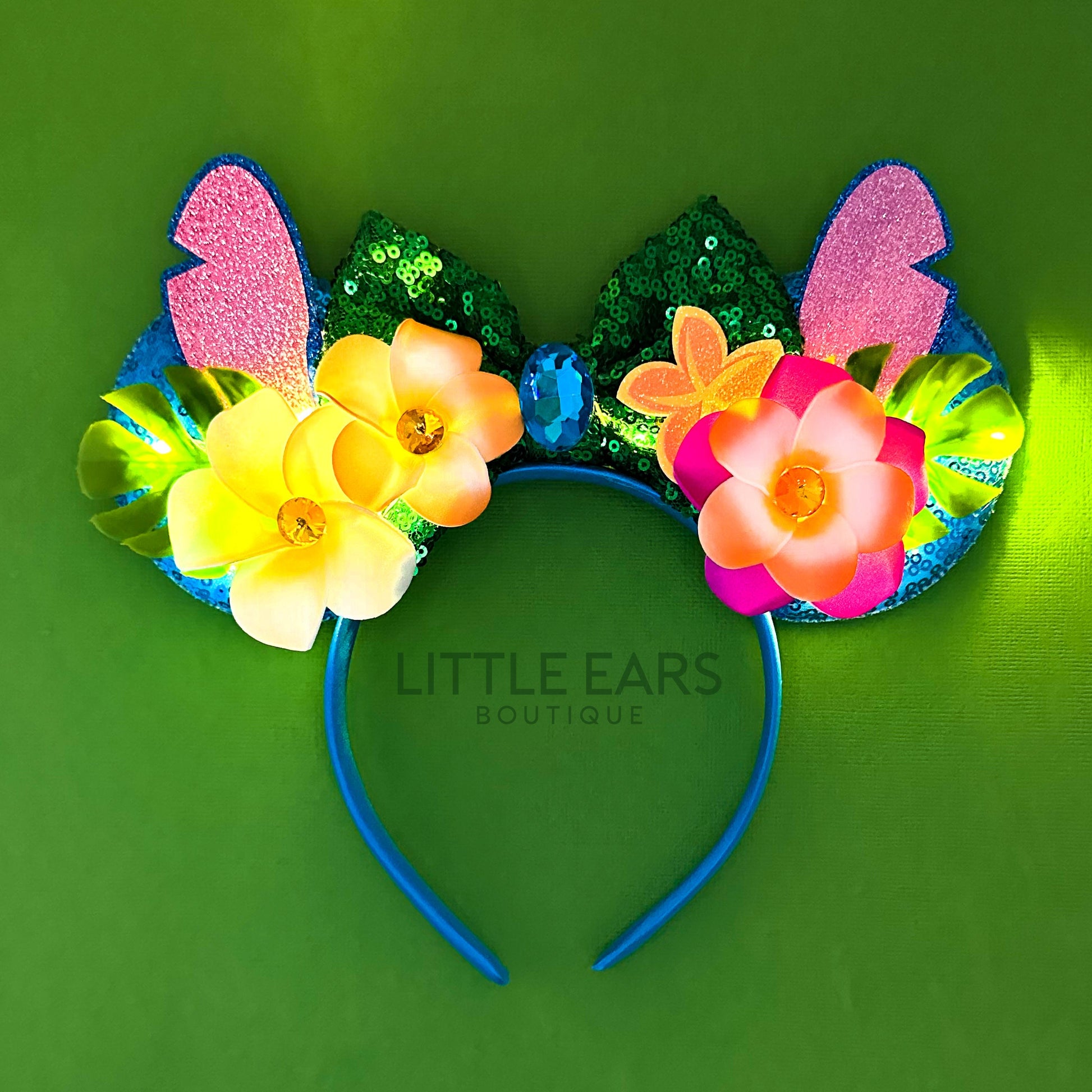 Light Up Stitch Mickey Ears- mickey ears disney headband mouse