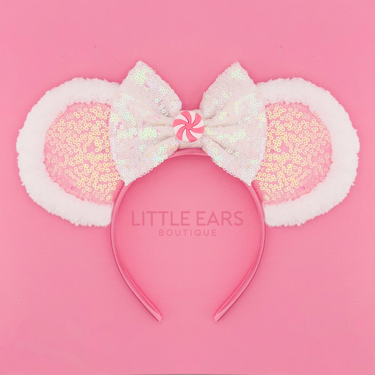 Pink Peppermint Christmas Ears