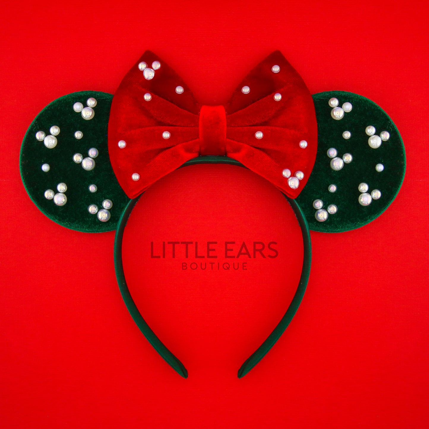 Forest & Red Pearls Mickey Ears