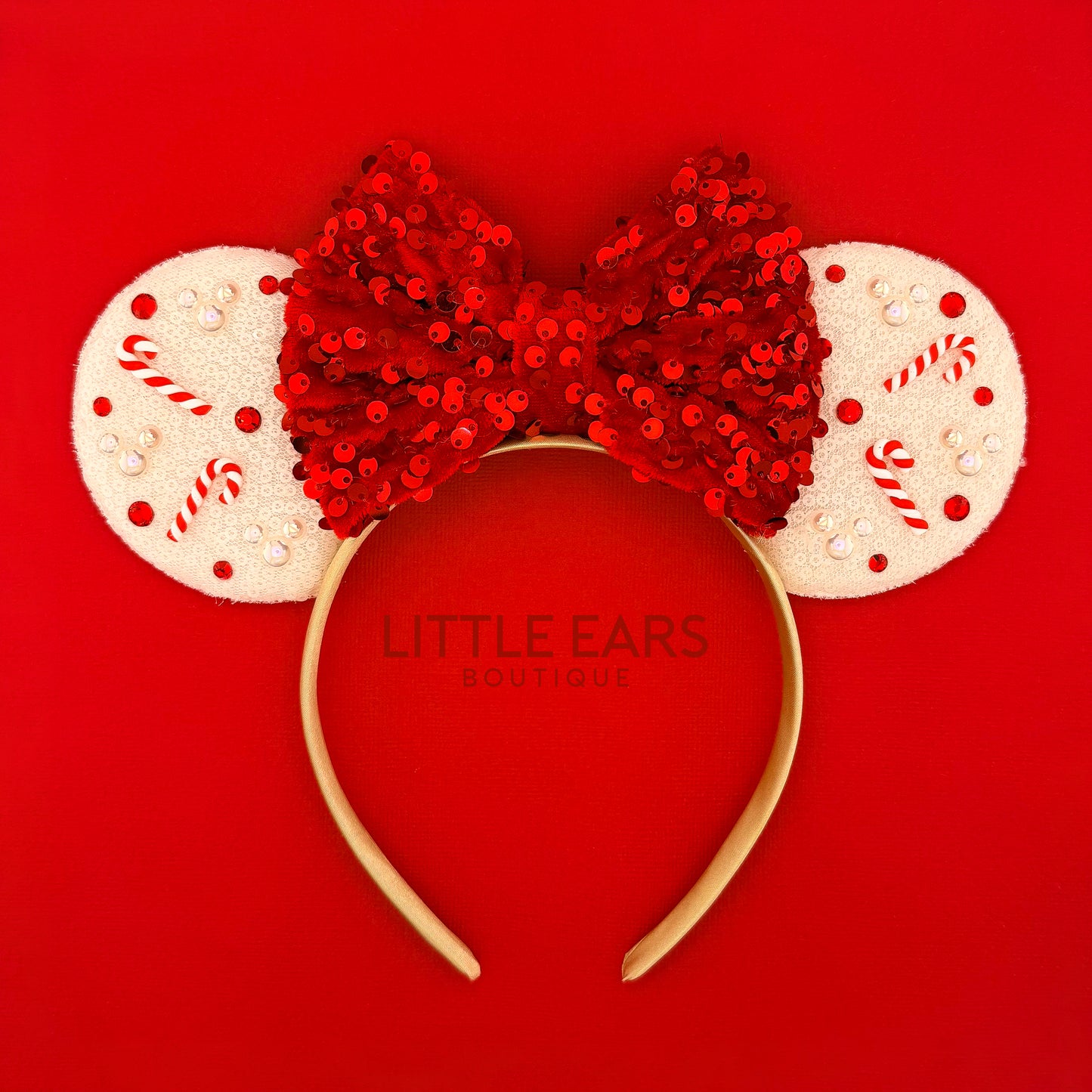 Cream Christmas Mickey Ears