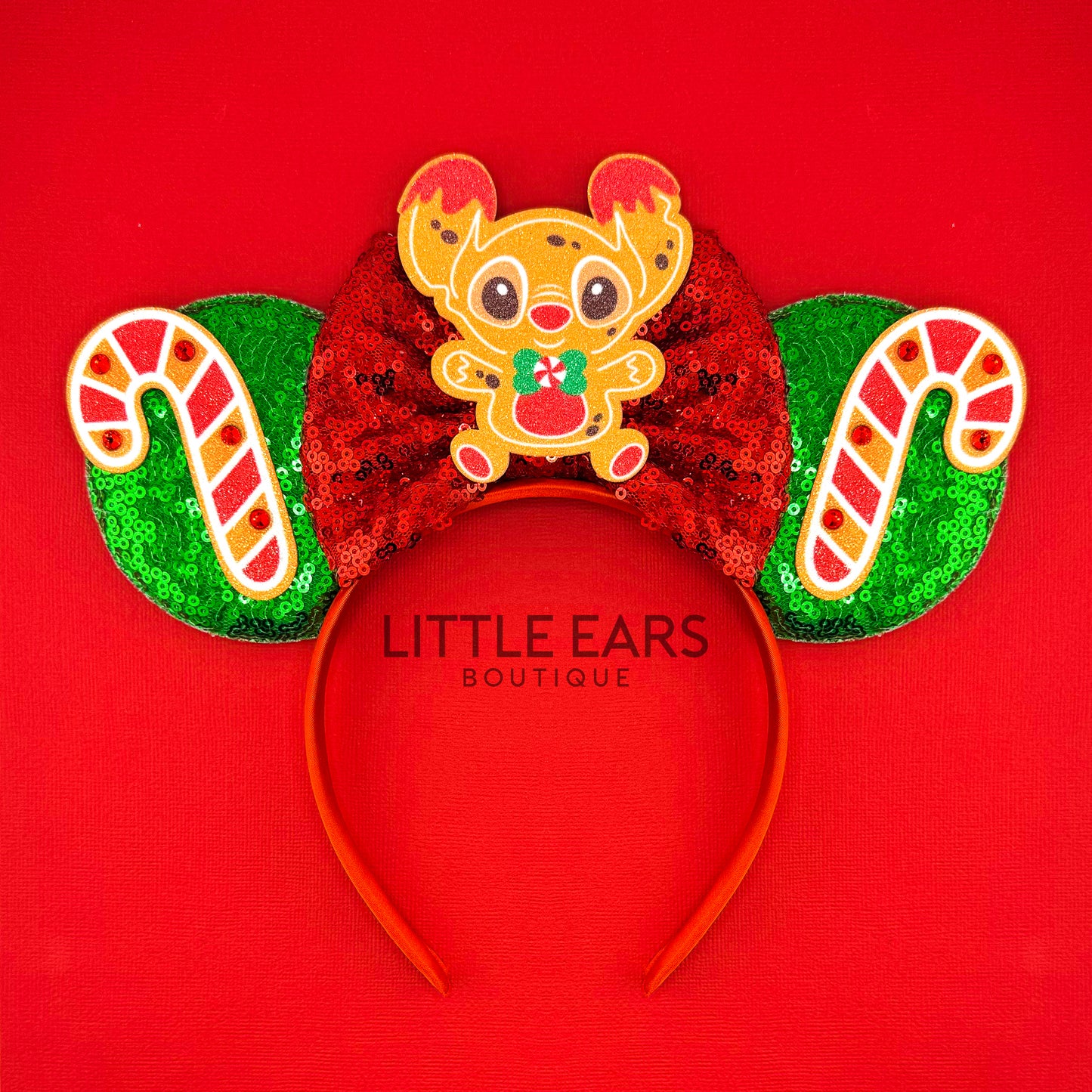 Pink Stitch Gingerbread Mickey Ears