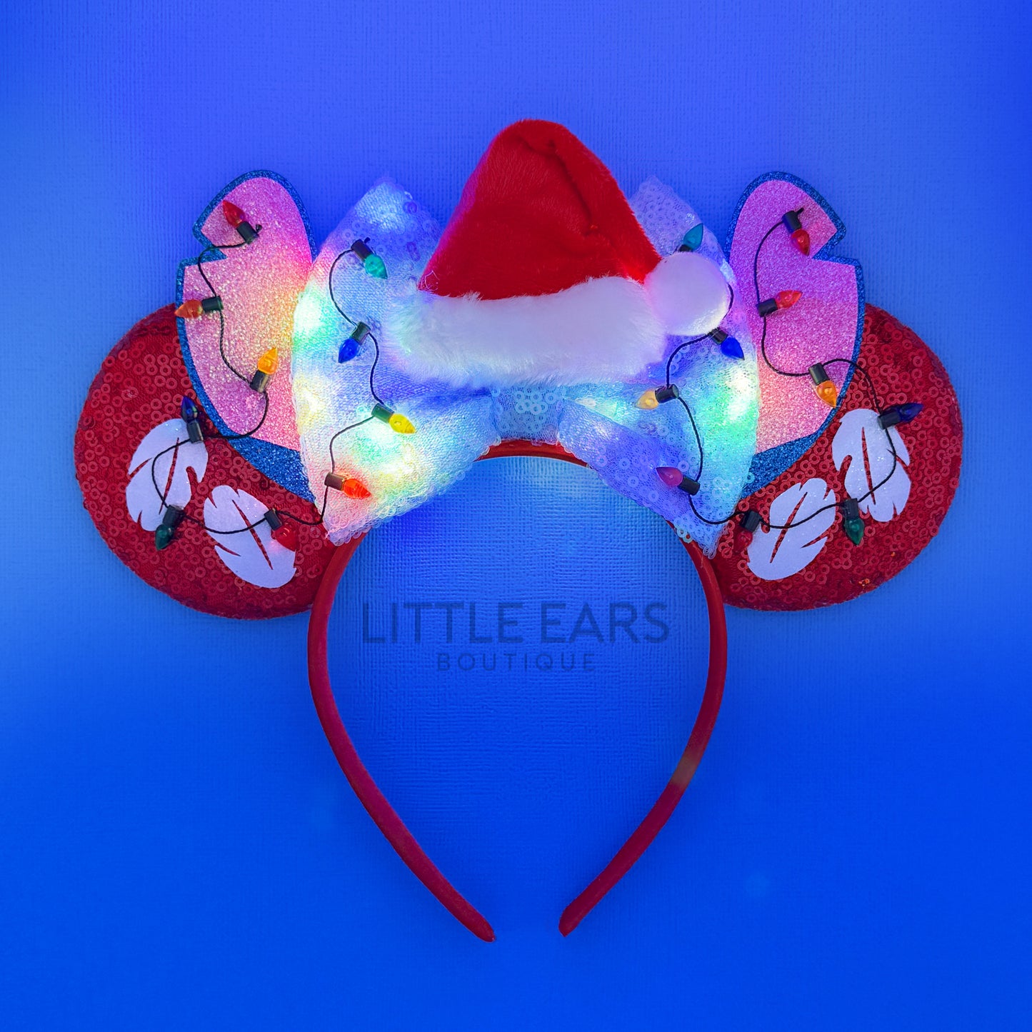 Light Up Stitch Santa Mickey Ears