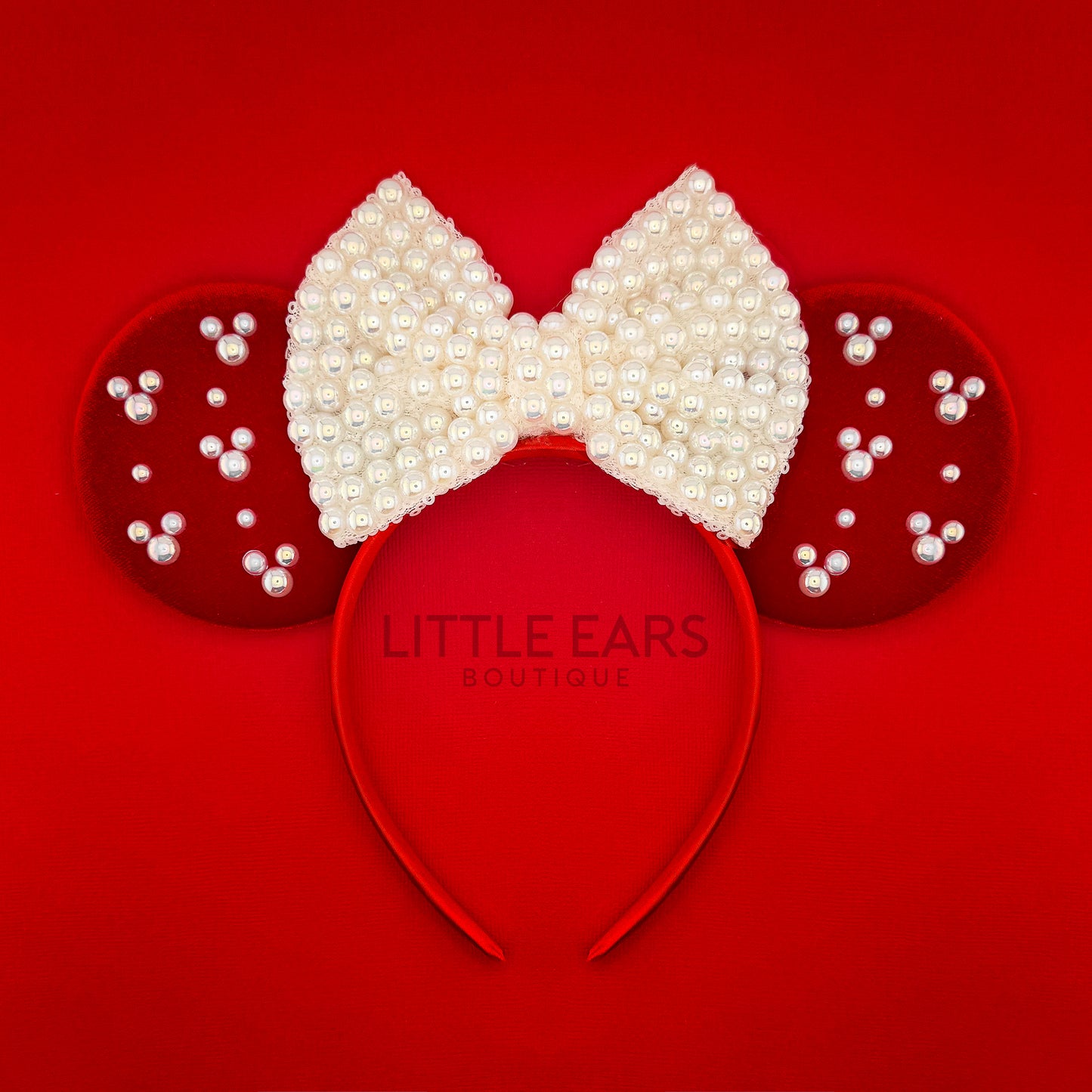 Shiny Christmas Pearls Mickey Ears