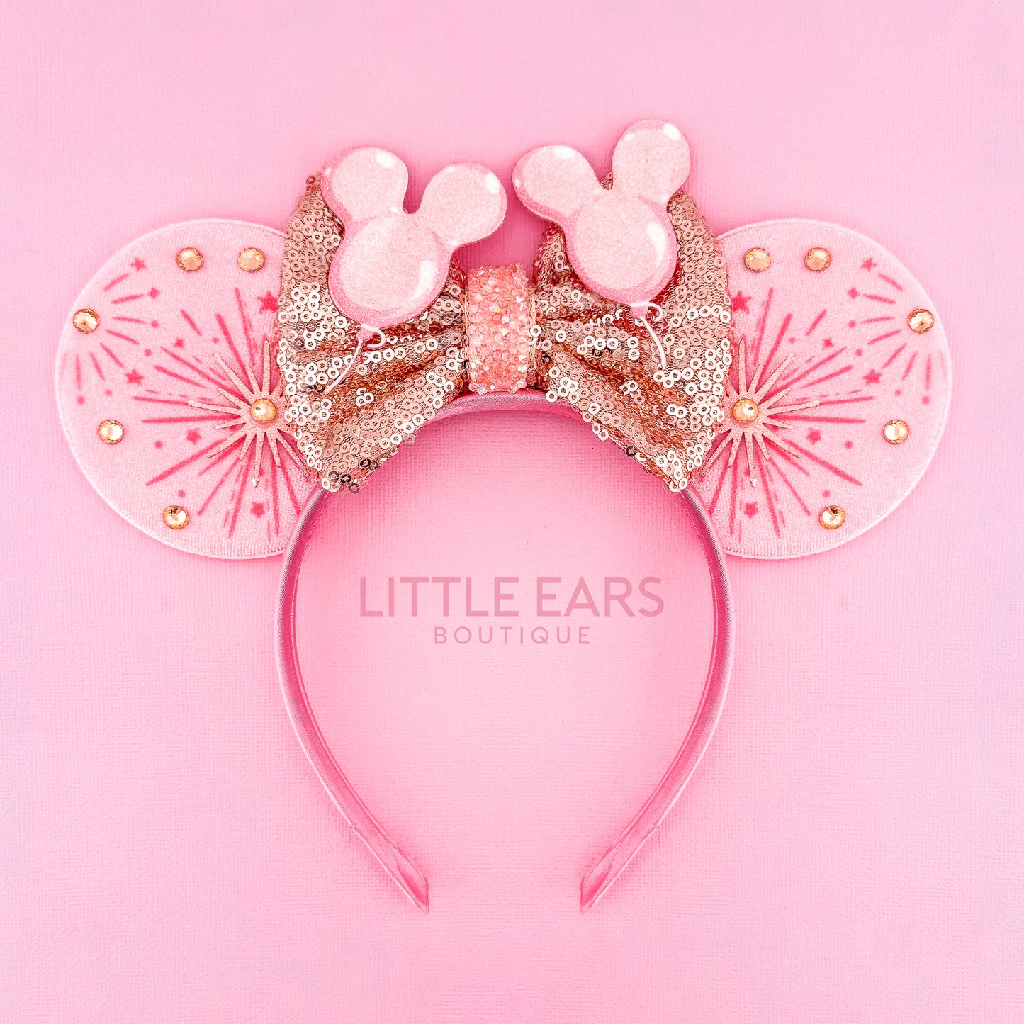 Rose & Pink Balloons Mickey Ears