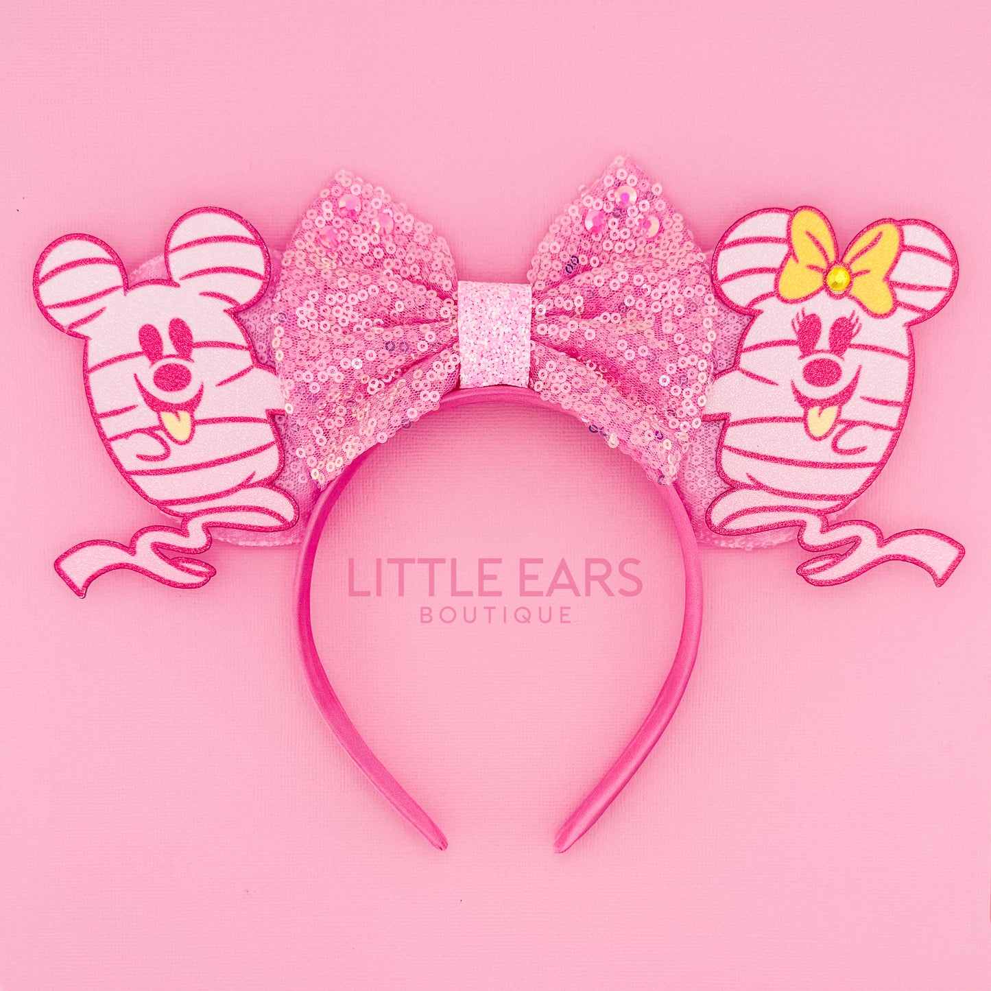 Pink Mummy Halloween Mickey Ears