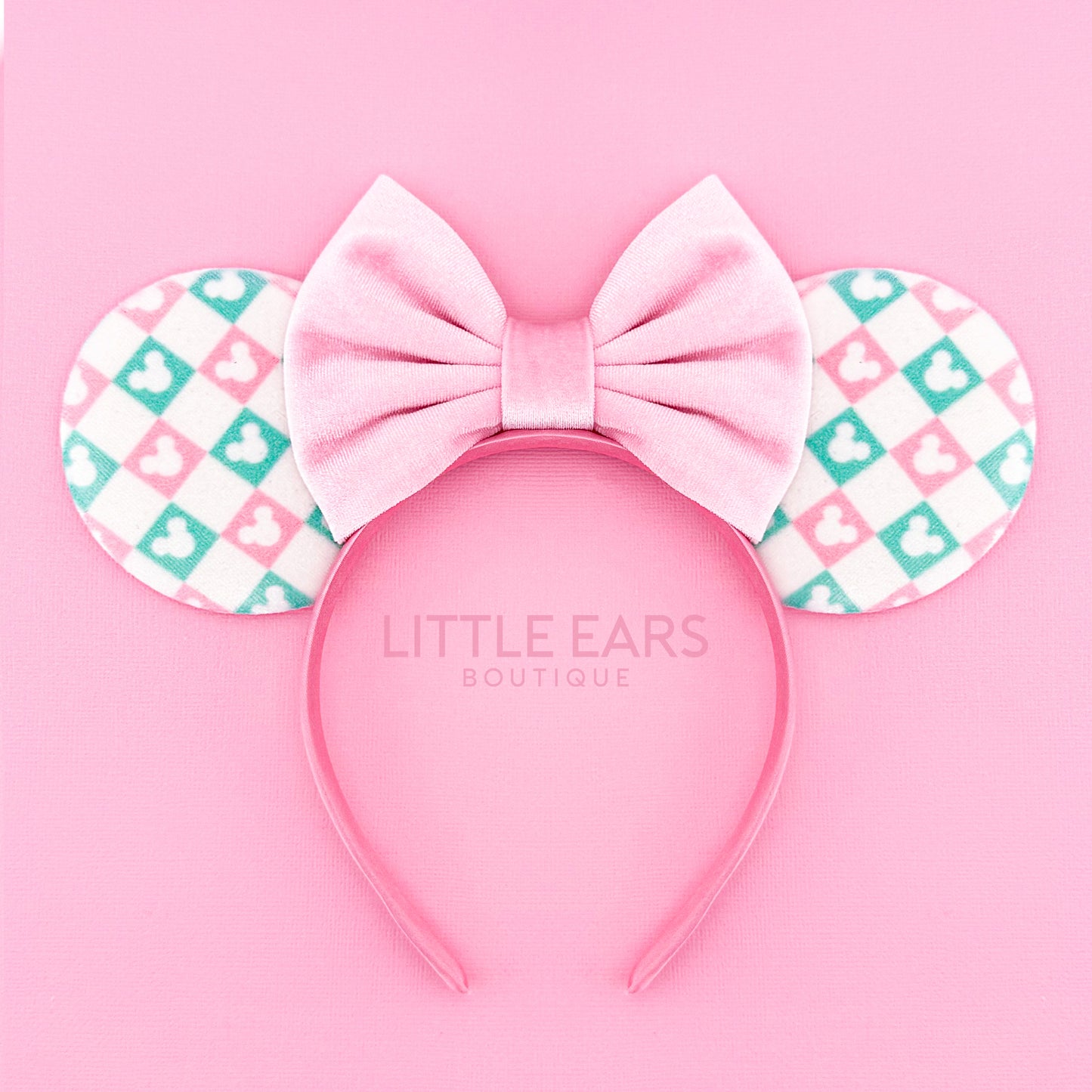 Pink & Mint Christmas Pattern Ears