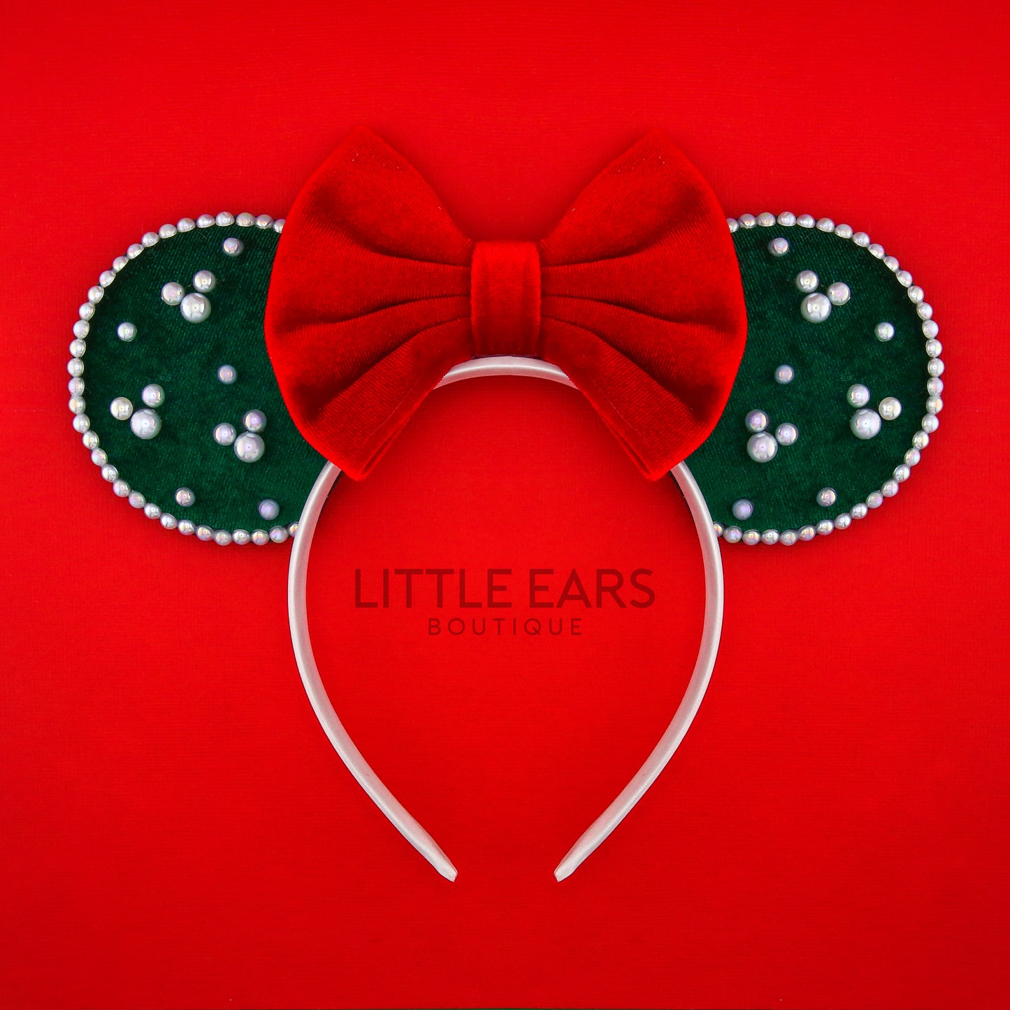 Forest Velvet & Pearls Mickey Ears