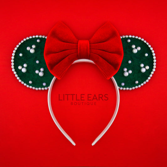 Forest Velvet & Pearls Mickey Ears