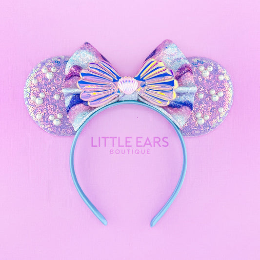 Mermaid Shells Mickey Ears - mickey ears - disney ears - mouse ears headband - little ears boutique
