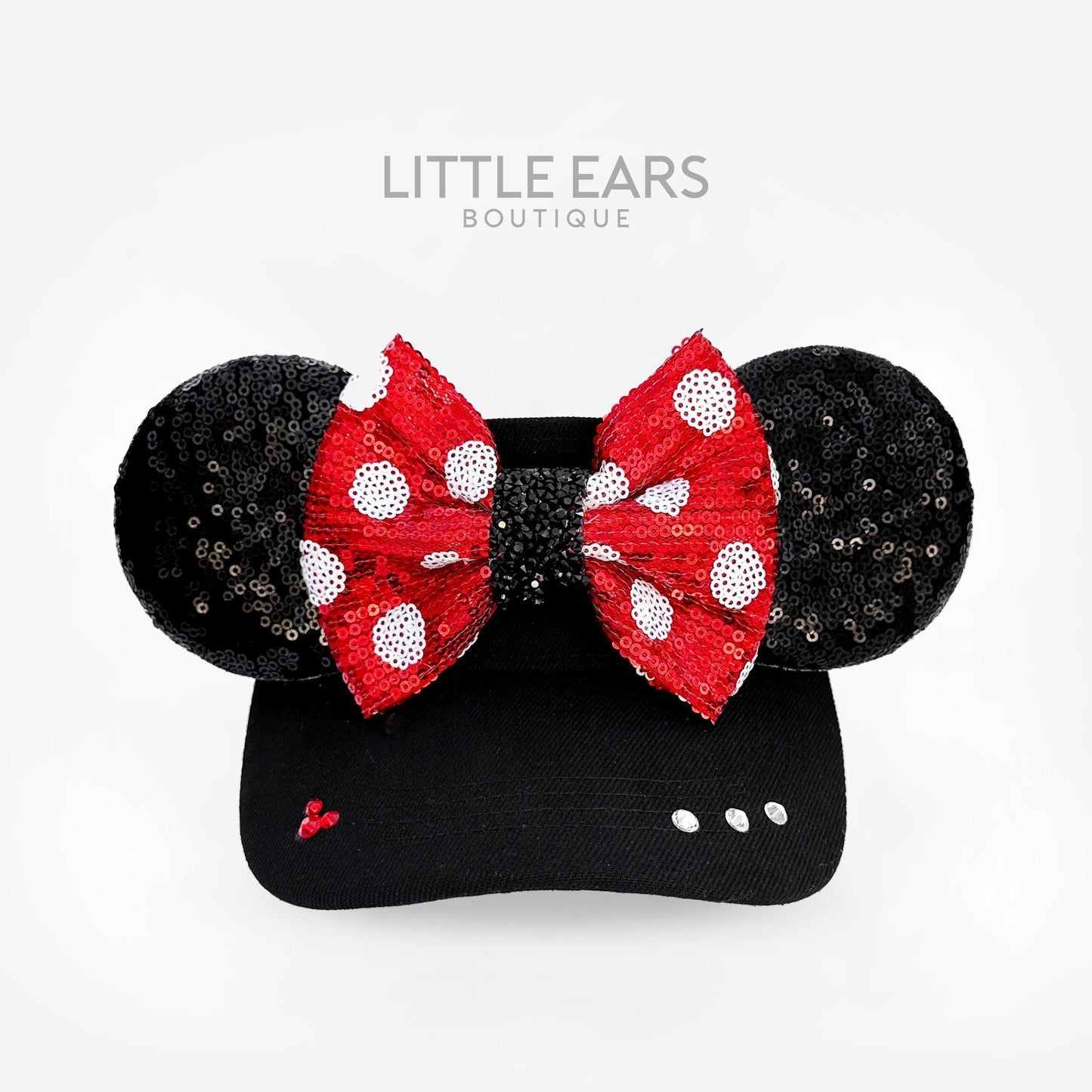 Minnie Bow Black Visor- mickey ears disney headband mouse