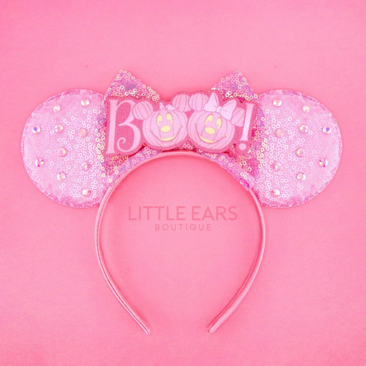 Pink Boo Halloween Mickey Ears- mickey ears disney headband mouse