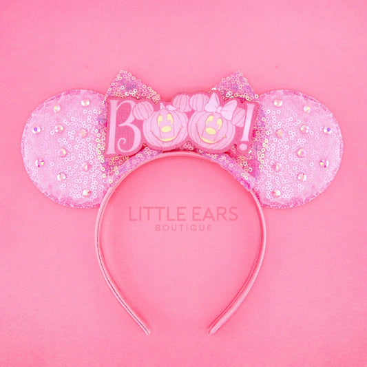 Pink Boo Halloween Mickey Ears- mickey ears disney headband mouse