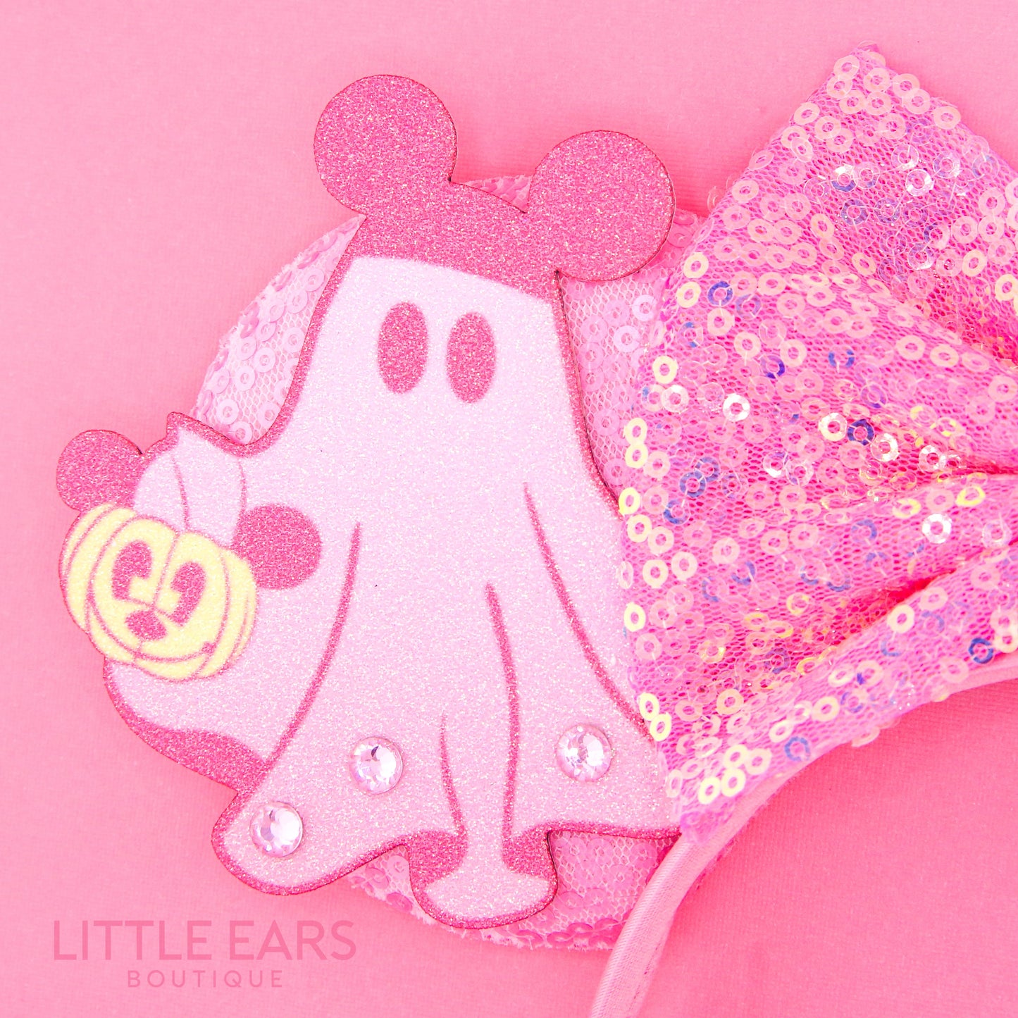 Pink Ghosts Halloween Mickey Ears - mickey ears - disney ears - mouse ears headband - little ears boutique