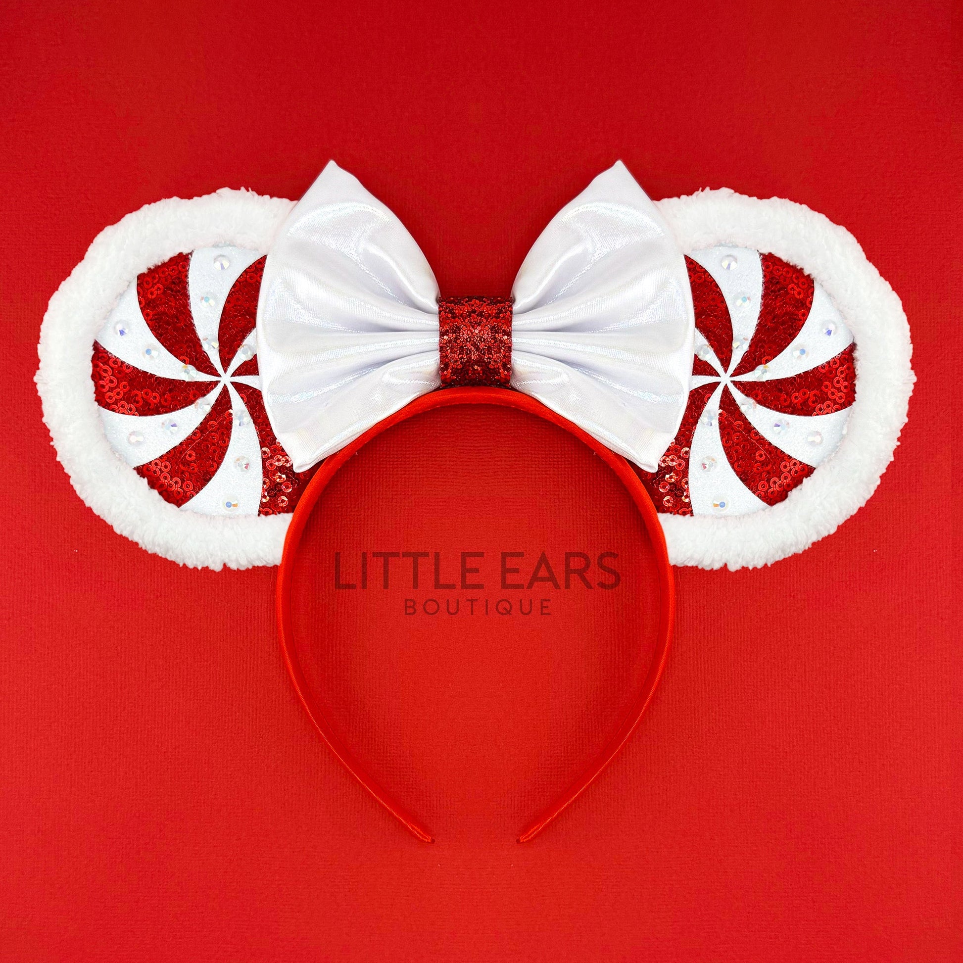 Pink Peppermint Mickey Ears - mickey ears - disney ears - mouse ears headband - little ears boutique
