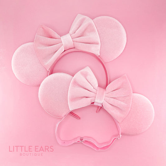 Pink Velvet Mommy & Me Mickey Ears - mickey ears - disney ears - mouse ears headband - little ears boutique
