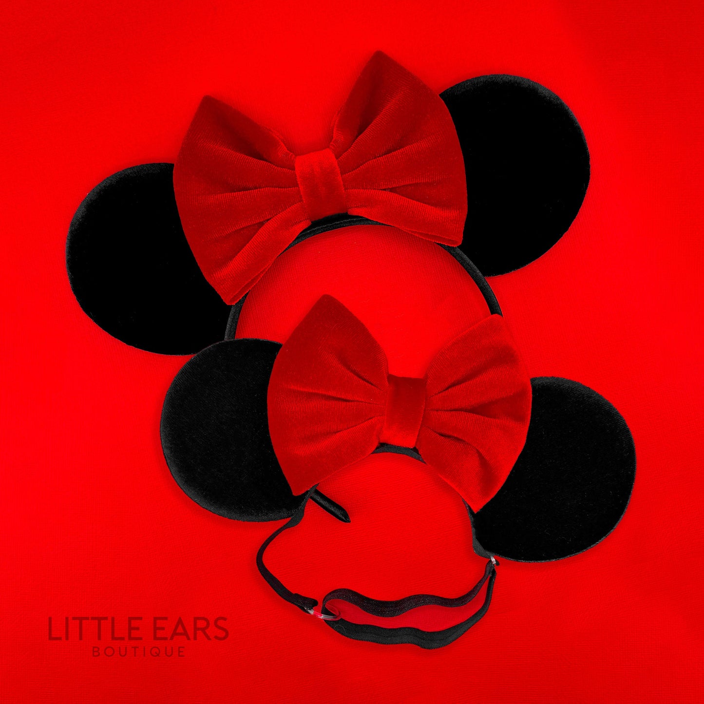 Red Velvet Mommy & Me Mickey Ears - mickey ears - disney ears - mouse ears headband - little ears boutique