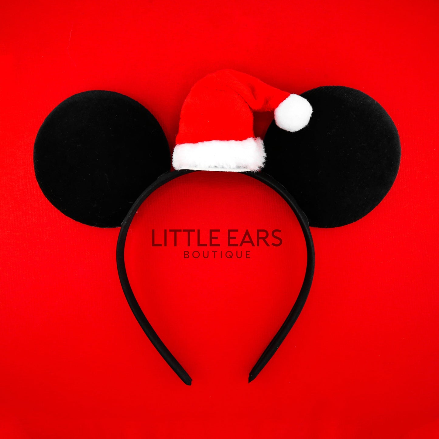 Santa Hat Mickey Ears - mickey ears - disney ears - mouse ears headband - little ears boutique