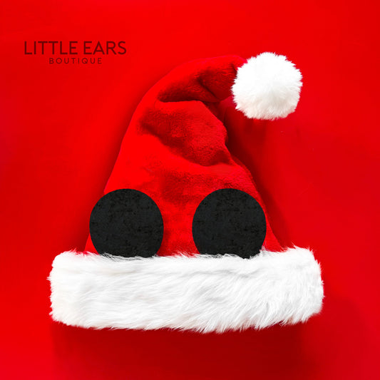 Santa Hat with Mickey Ears - mickey ears - disney ears - mouse ears headband - little ears boutique