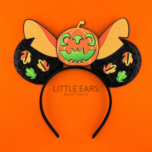 Stitch Pumpkin Halloween Mickey Ears- mickey ears disney headband mouse