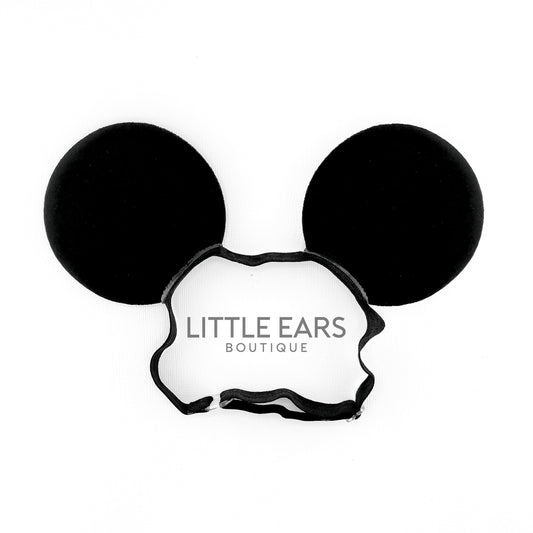 Velvet Elastic Mickey Ears - mickey ears - disney ears - mouse ears headband - little ears boutique