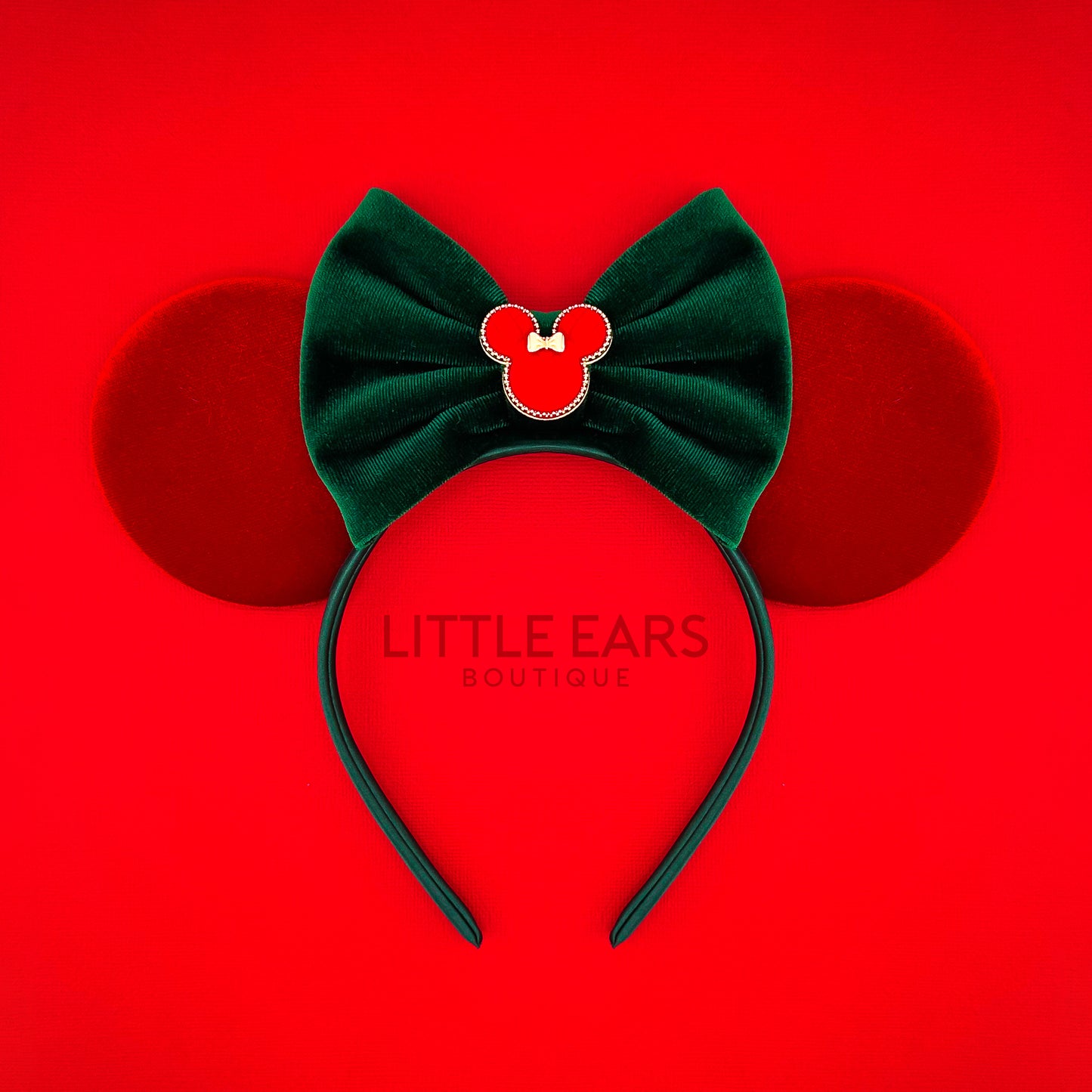 Green Bow Christmas Minnie Ears