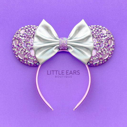 100th Purple Sparkle Mickey Ears- mickey ears disney headband mouse