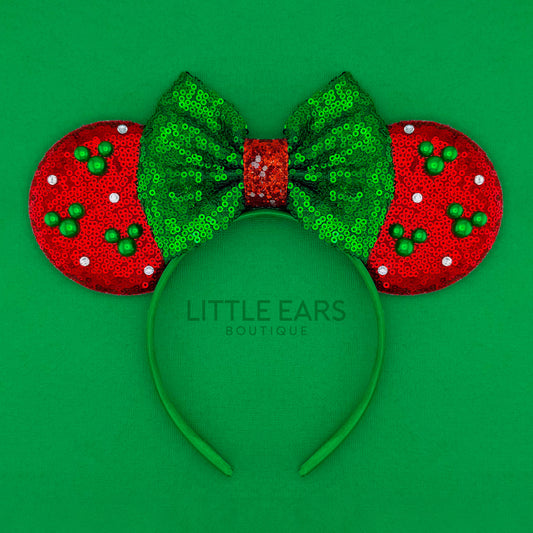 Christmas Tree Pearls Mickey Ears