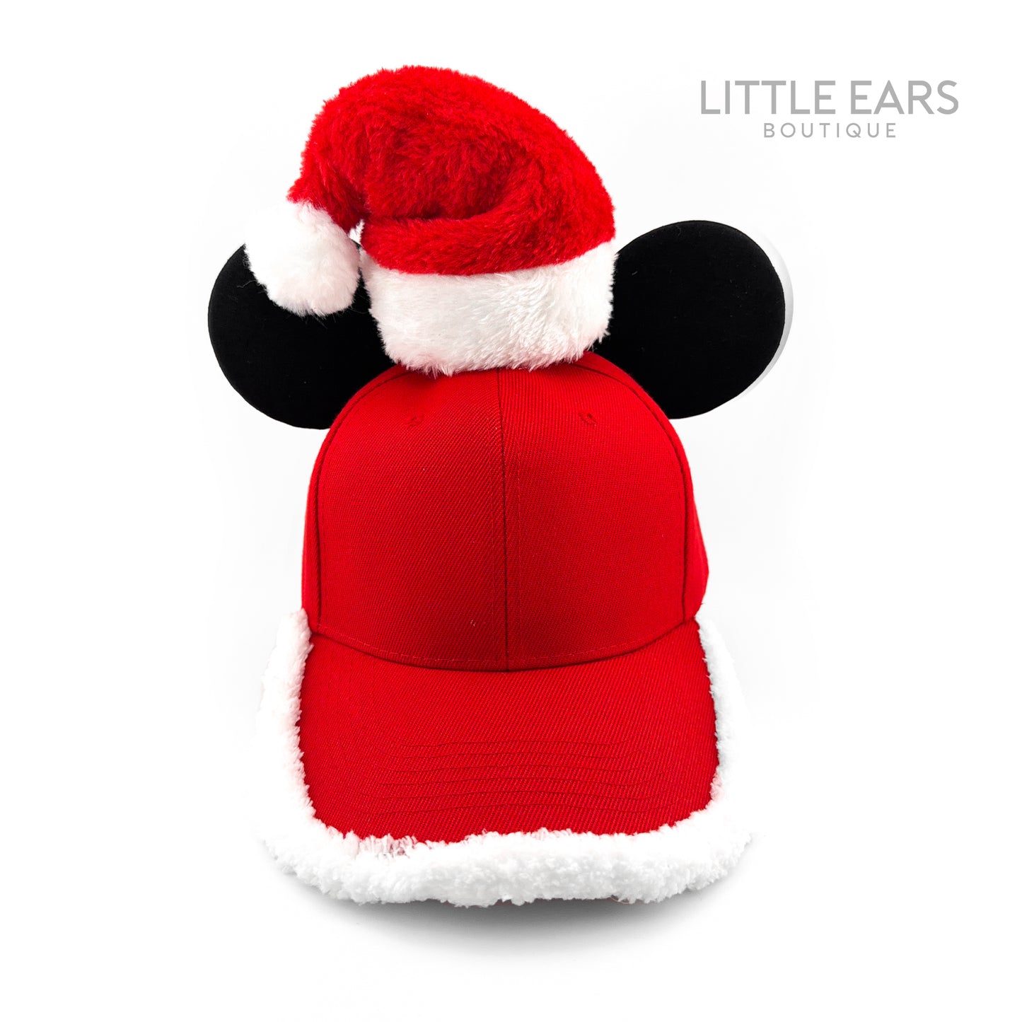 Red Santa Baseball Cap with Mickey Ears