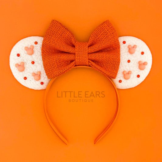 Orange Burlap Mickey Ears