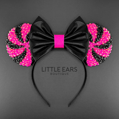 Pink Halloween Candycane Sparkle Ears