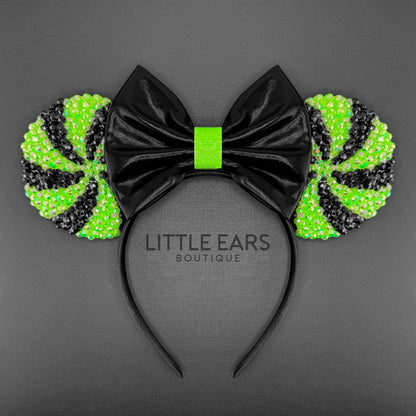 Green Halloween Candycane Sparkle