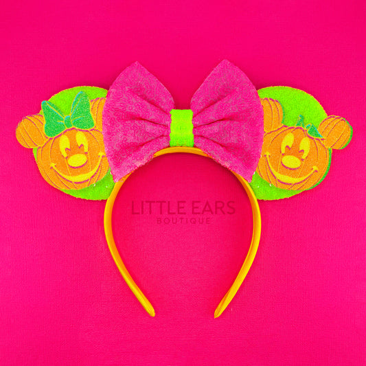 Neon Mickey & Minnie Pumpkin Ears